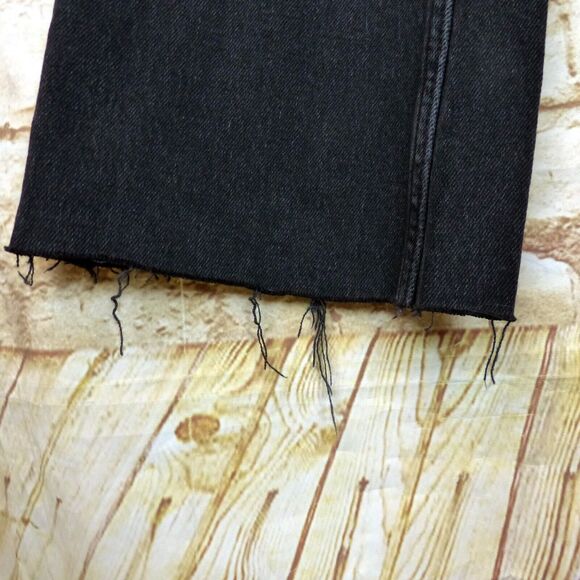 Rag & Bone Peyton Jeans Womens 26 Black Mid Rise Ankle Boot Cut Raw Hem Grunge - Picture 5 of 10